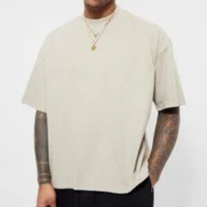 Basic Oversized Boxy Extended Neck T-shirt